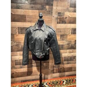 Vintage ESPRIT Sport Leather jacket w/ Red Lining Size Large